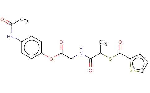 GLYCINE, N-(1-OXO-2-((2-THIENYLCARBONYL)THIO)PROPYL)-, 4-(ACETYLAMINO) PHENYL ESTER